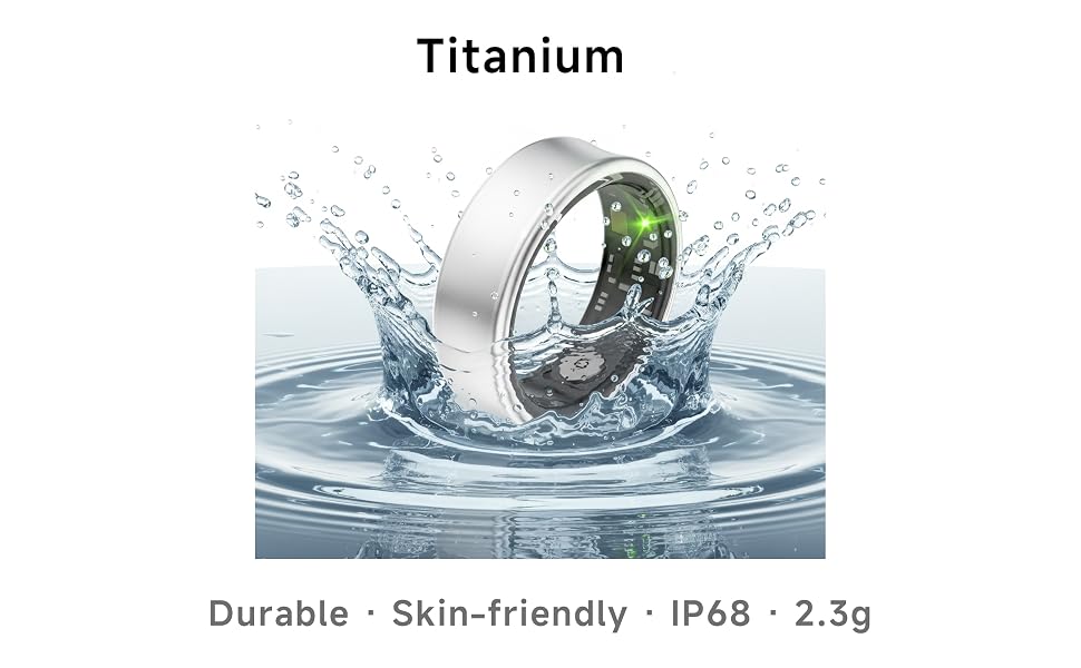 Crafted from high-quality titanium alloy. Weighs only 2.3 grams. IP68 waterproof rating.