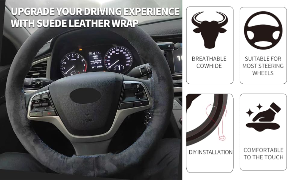 leather steering wheel cover