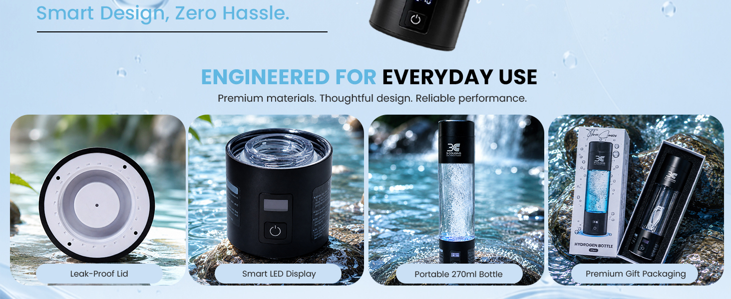 3C Hydrogen water bottle everyday use