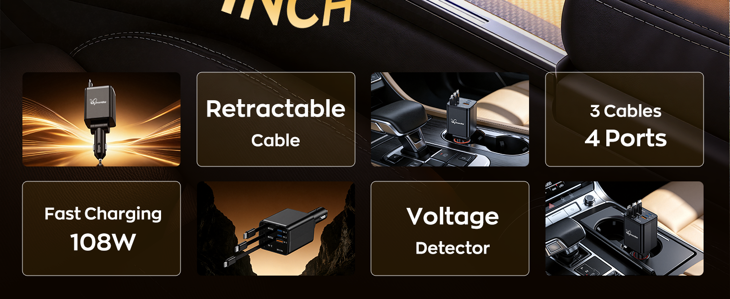 car accessories,Car Charger,Retractable Car Charger,car phone charger,iPhone car charger