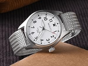 WOCCI Metal Watch Strap 316L Stainless Steel Band Deployant Clasp 18mm 20mm 22mm 24mm
