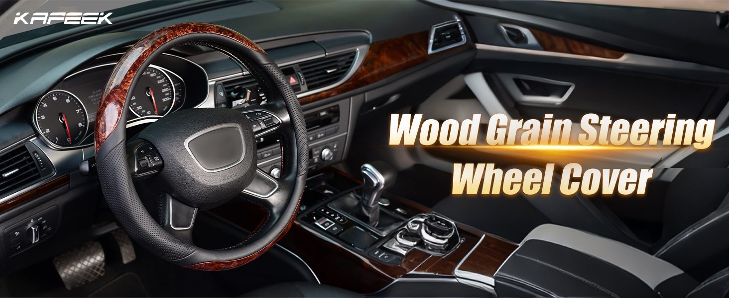 wood grain steering wheel cover