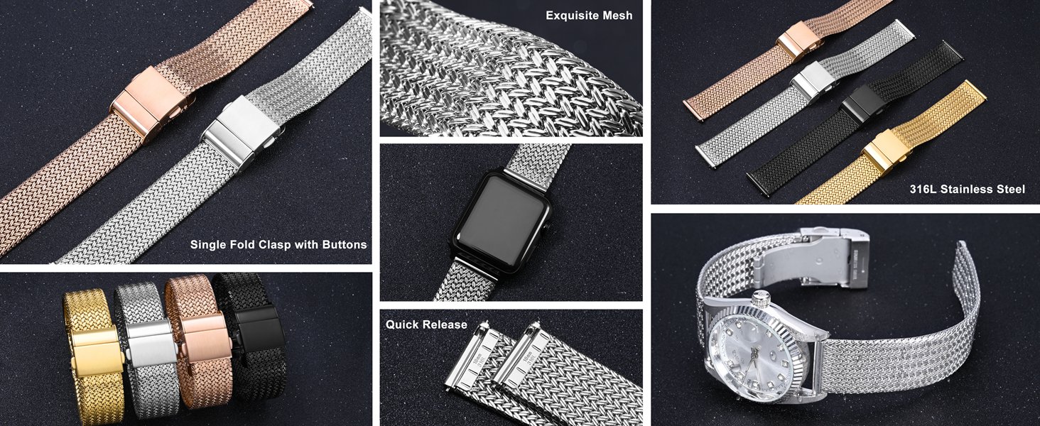 14mm 16mm 18mm 19mm 20mm 21mm 22mm 23mm 24mm watchband bracelet watches pin buckle unisex lady man