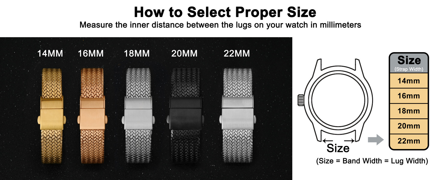 14mm 16mm 18mm 19mm 20mm 21mm 22mm 23mm 24mm watchband bracelet watches pin buckle unisex lady man