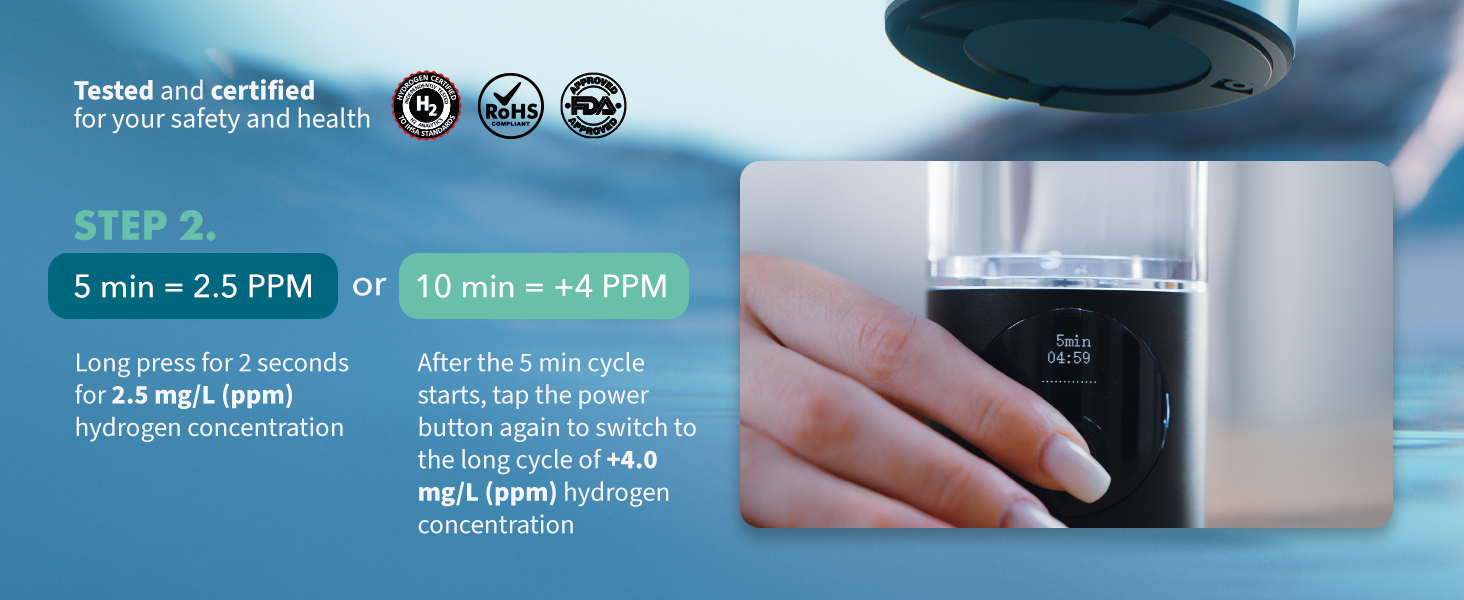 how to reach 6300 PPB with the hydrogen water bottle