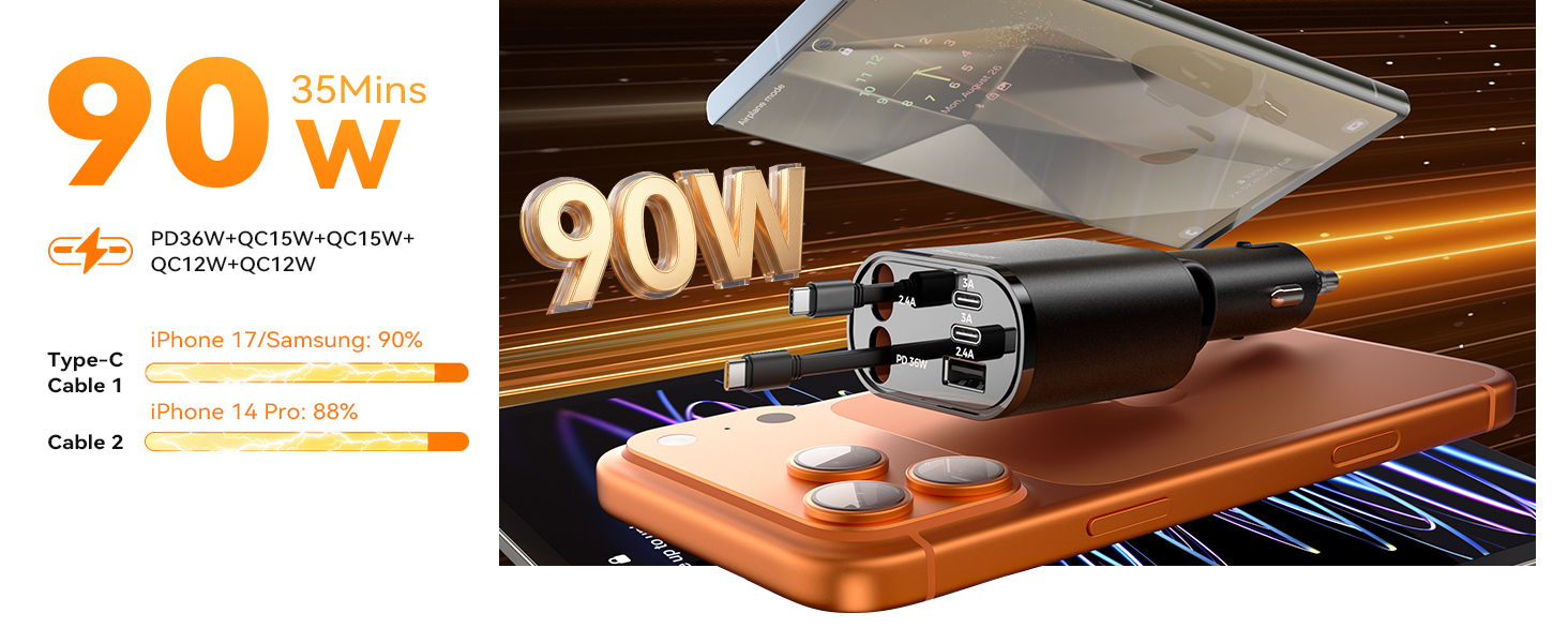 car charger retractable