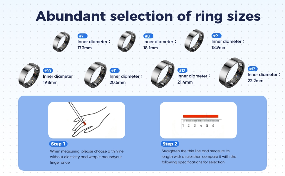 Abundant selection of ring sizes