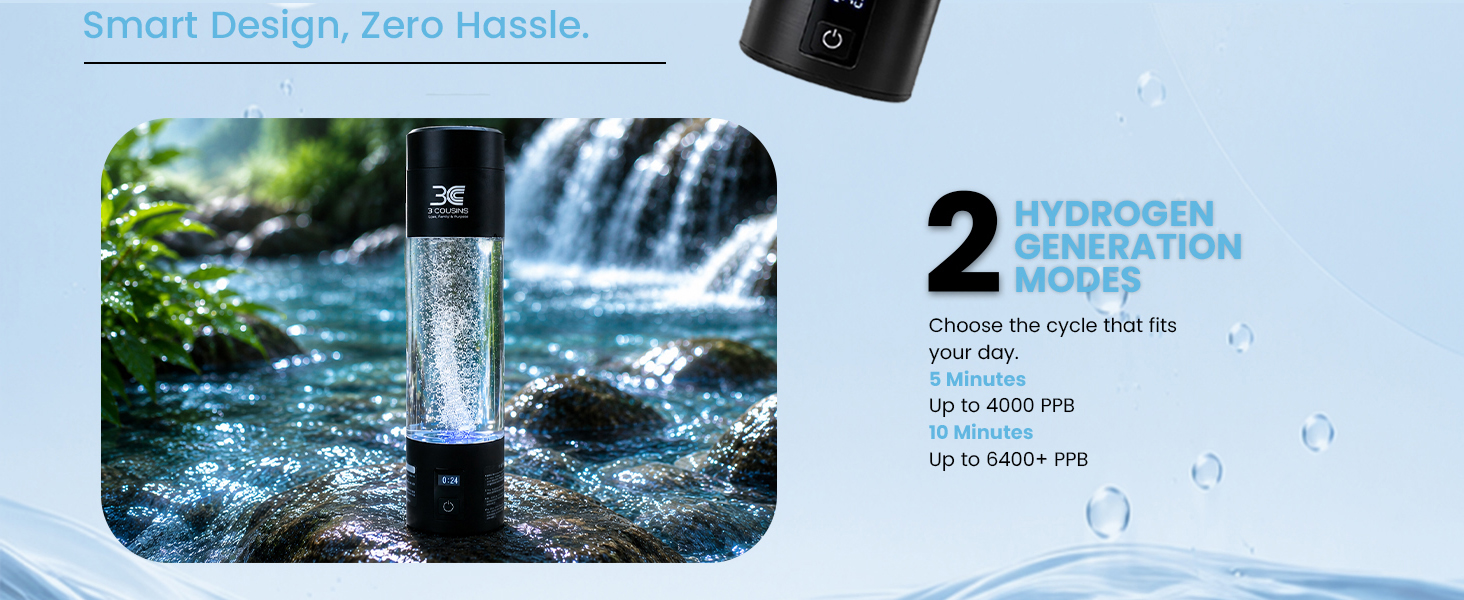 Hydrogen water bottle dual mode
